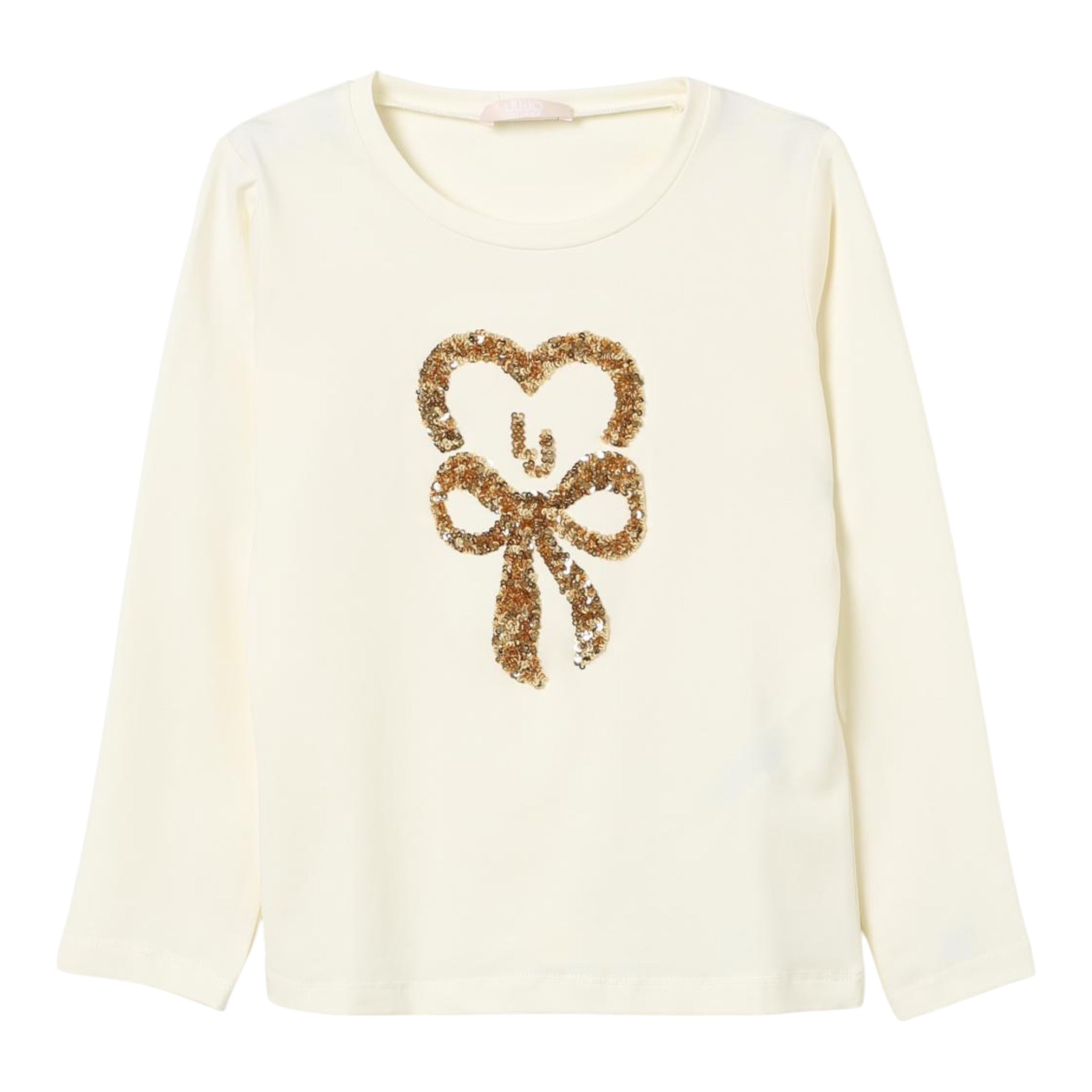 Liu Jo Shirt Collo Alto tinta unita con Paillettes Panna per Bambina KF4118 PANNA LIU JO 