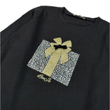 Liu Jo Shirt tinta unita con Stampa Nero per Bambina KF4119 NERO LIU JO 