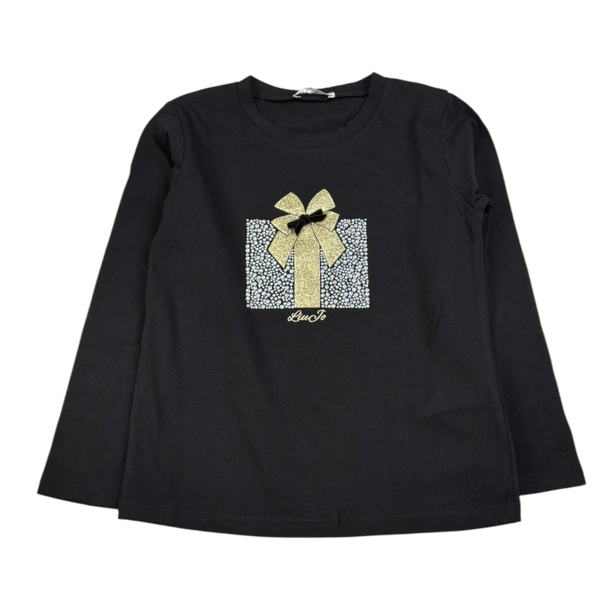 Liu Jo Shirt tinta unita con Stampa Nero per Neonata KF4119N NERO LIU JO 