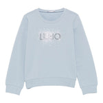 Liu Jo Felpa Chiusa Girocollo tinta unita con Brillantini Azzurro per Neonata KF5001 AZZURRO LIU JO 