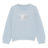 Liu Jo Felpa Chiusa Girocollo tinta unita con Brillantini Azzurro per Neonata KF5001 AZZURRO LIU JO 