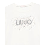 Liu Jo Felpa Chiusa Girocollo tinta unita con Brillantini Panna per Bambina KF5001J PANNA LIU JO 
