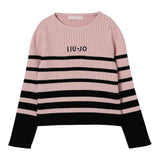 Liu Jo Maglia Girocollo Fantasia A Righe Rosa per Bambina KF5031XX ROSA LIU JO 
