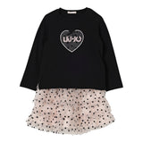 Liu Jo Completo 2 Pezzi Shirt-Gonna Nero/Rosa per Neonata KF5037 NERO/ROSA LIU JO 