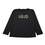 Liu Jo Shirt Girocollo tinta unita con Brillantini Nero per Bambina KF5048JJ NERO LIU JO 