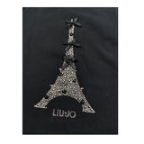 Liu Jo Shirt Girocollo tinta unita con Brillantini Nero per Neonata KF5048 NERO LIU JO 