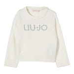 Liu Jo Maglia Girocollo tinta unita con Brillantini Panna per Bambina KF5055X PANNA LIU JO 