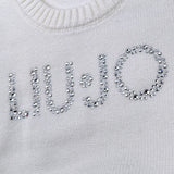Liu Jo Maglia Girocollo tinta unita con Brillantini Panna per Neonata KF5055XXX PANNA LIU JO 