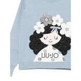 Liu Jo Maglia Girocollo tinta unita con Ricami Azzurro per Bambina KF5057X AZZURRO LIU JO 