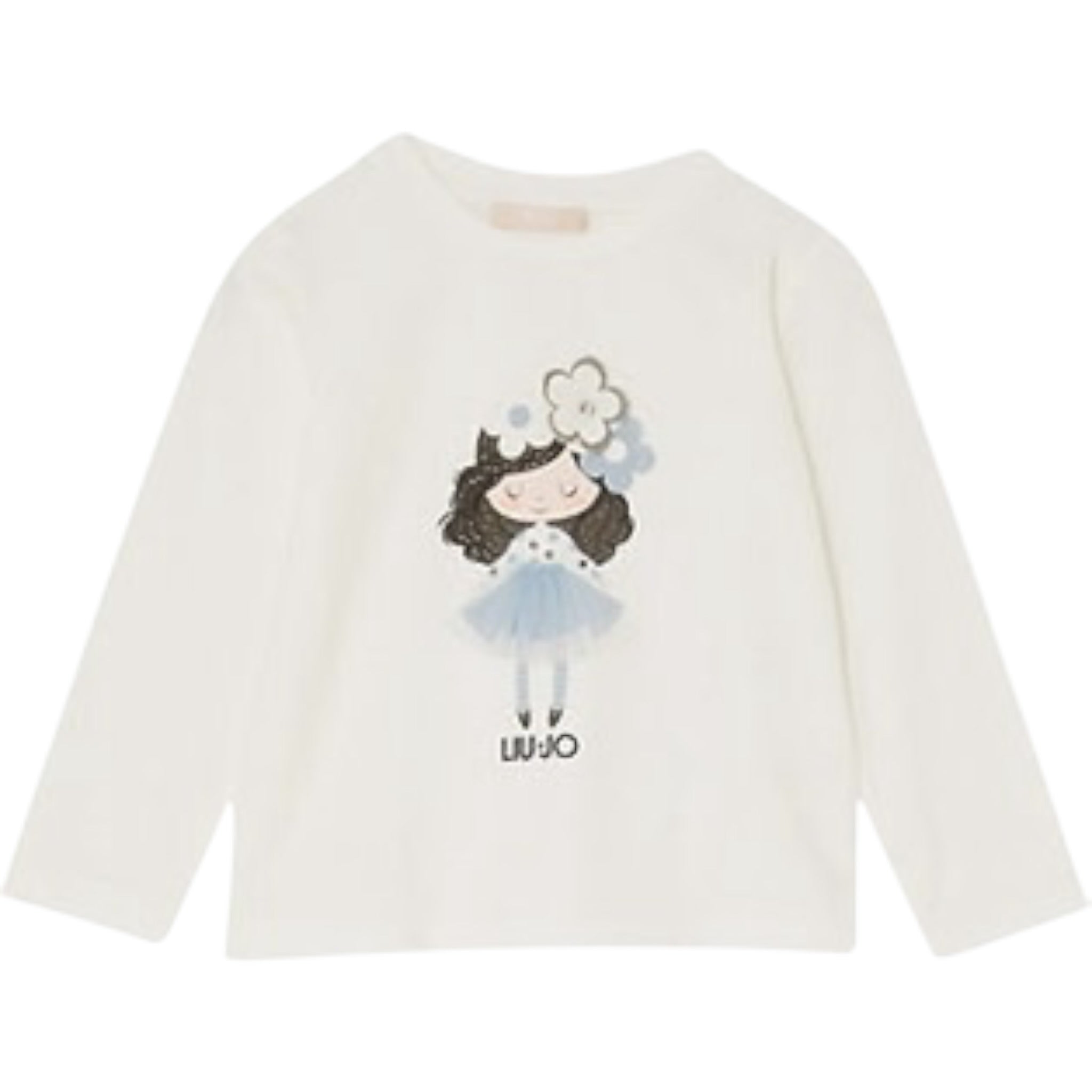 Liu Jo Shirt Girocollo tinta unita con Brillantini Bianco per Bambina KF5076XXJ BIANCO LIU JO 
