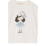 Liu Jo Shirt Girocollo tinta unita con Brillantini Bianco per Bambina KF5076XXJ BIANCO LIU JO 
