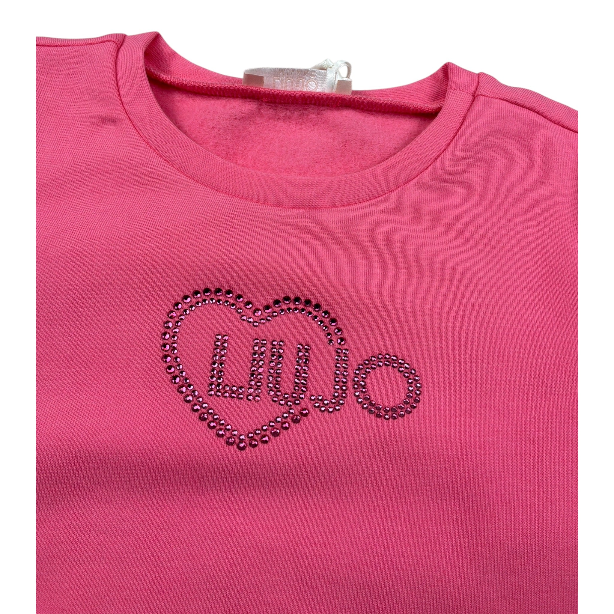 Liu Jo Felpa Xhiusa Girocollo con Brillantini Rosa per Neonata KF5079 ROSA LIU JO 