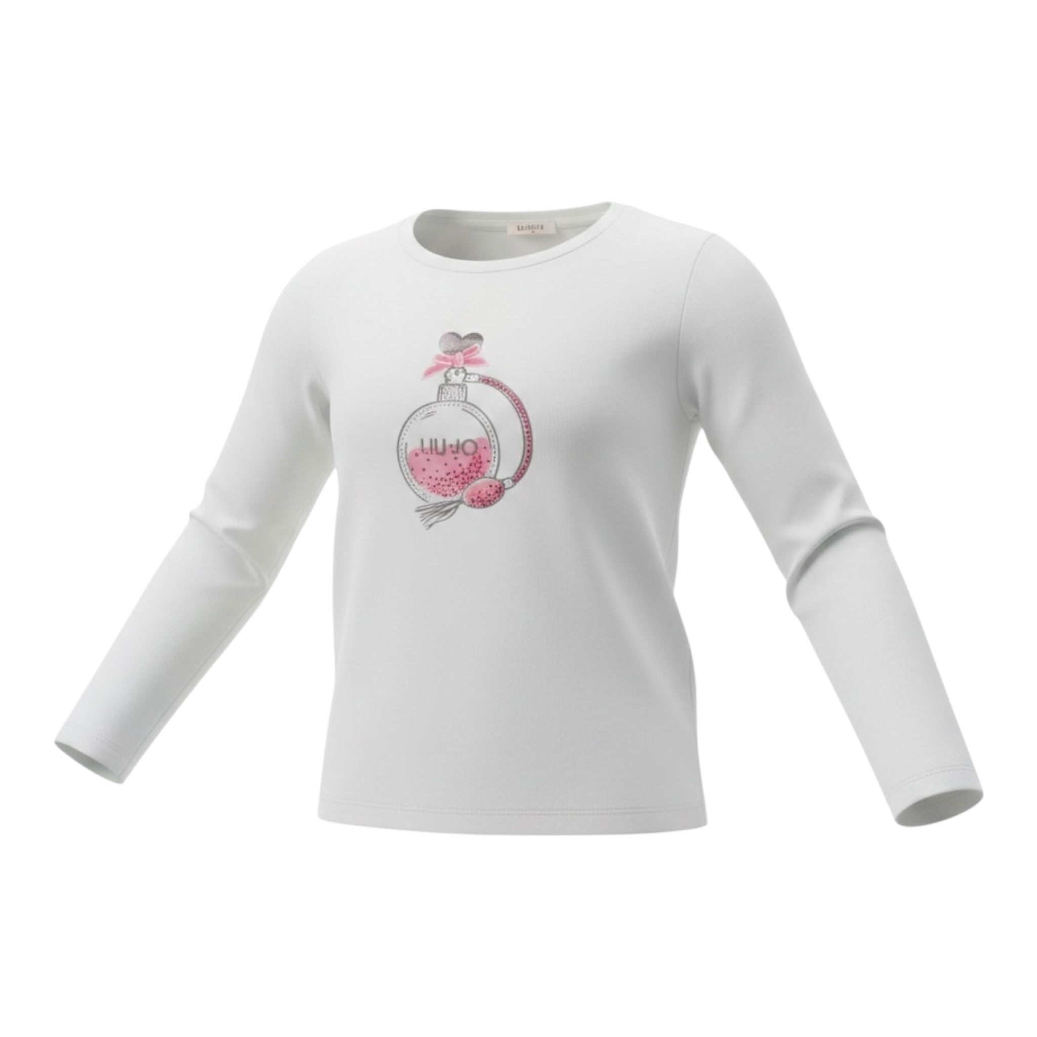 Liu Jo Shirt Girocollo tinta unita con Stampa Bianco per Bambina KF5088 BIANCO LIU JO 