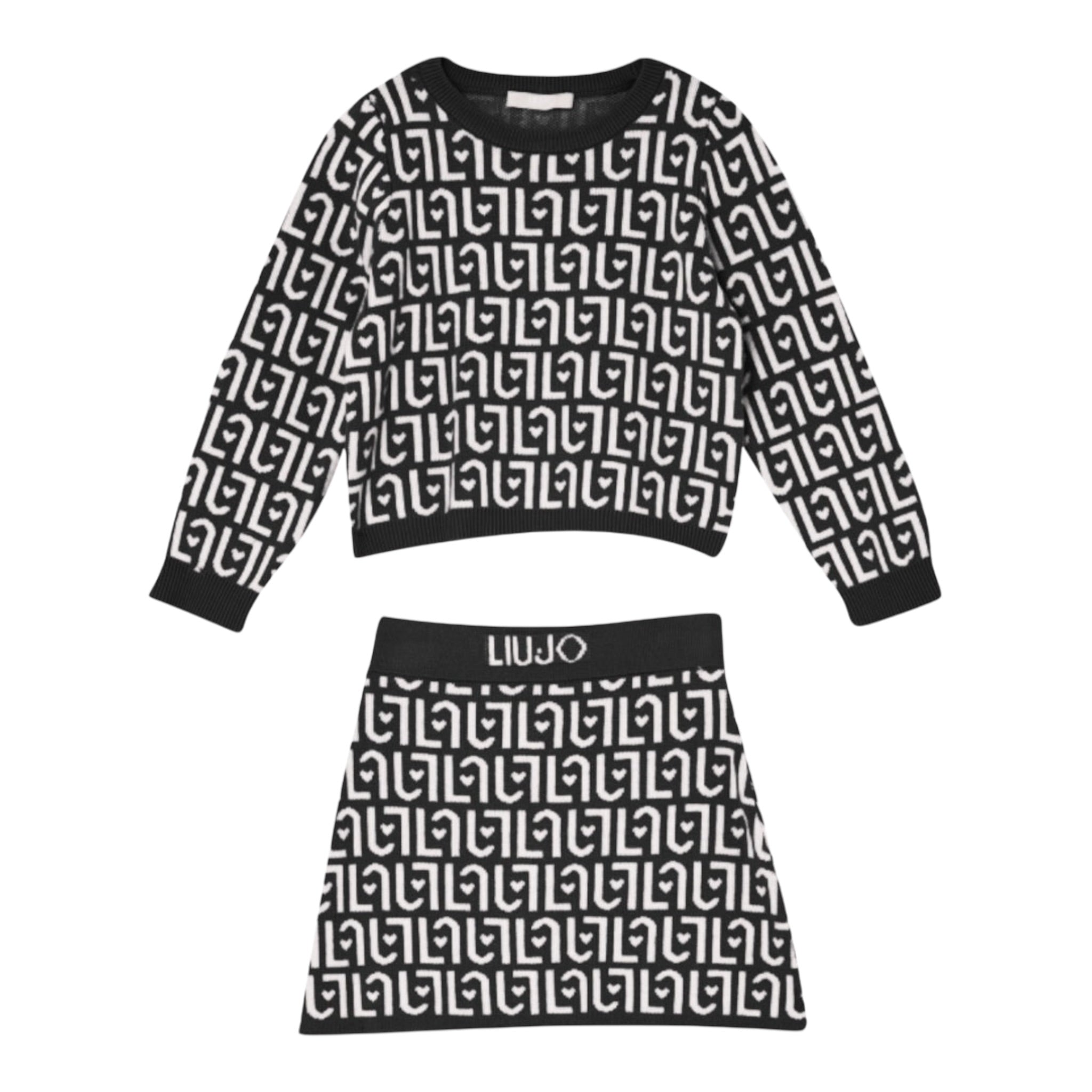 Liu Jo Completo 2 Pezzi Maglia-Gonna Stampa Fantasia Bianco/Nero per Bambina KF5094 BIANCO/NERO LIU JO 