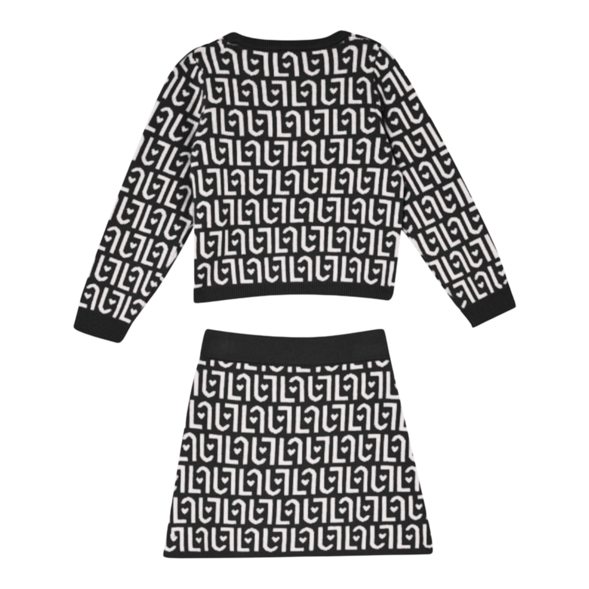 Liu Jo Completo 2 Pezzi Maglia-Gonna Stampa Fantasia Bianco/Nero per Bambina KF5094 BIANCO/NERO LIU JO 