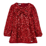 Liu Jo Abito Manica Lunga tinta unita con Paillettes Rosso per Bambina KF5104J ROSSO LIU JO 
