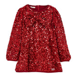 Liu Jo Abito Manica Lunga tinta unita con Paillettes Rosso per Bambina KF5104J ROSSO LIU JO 