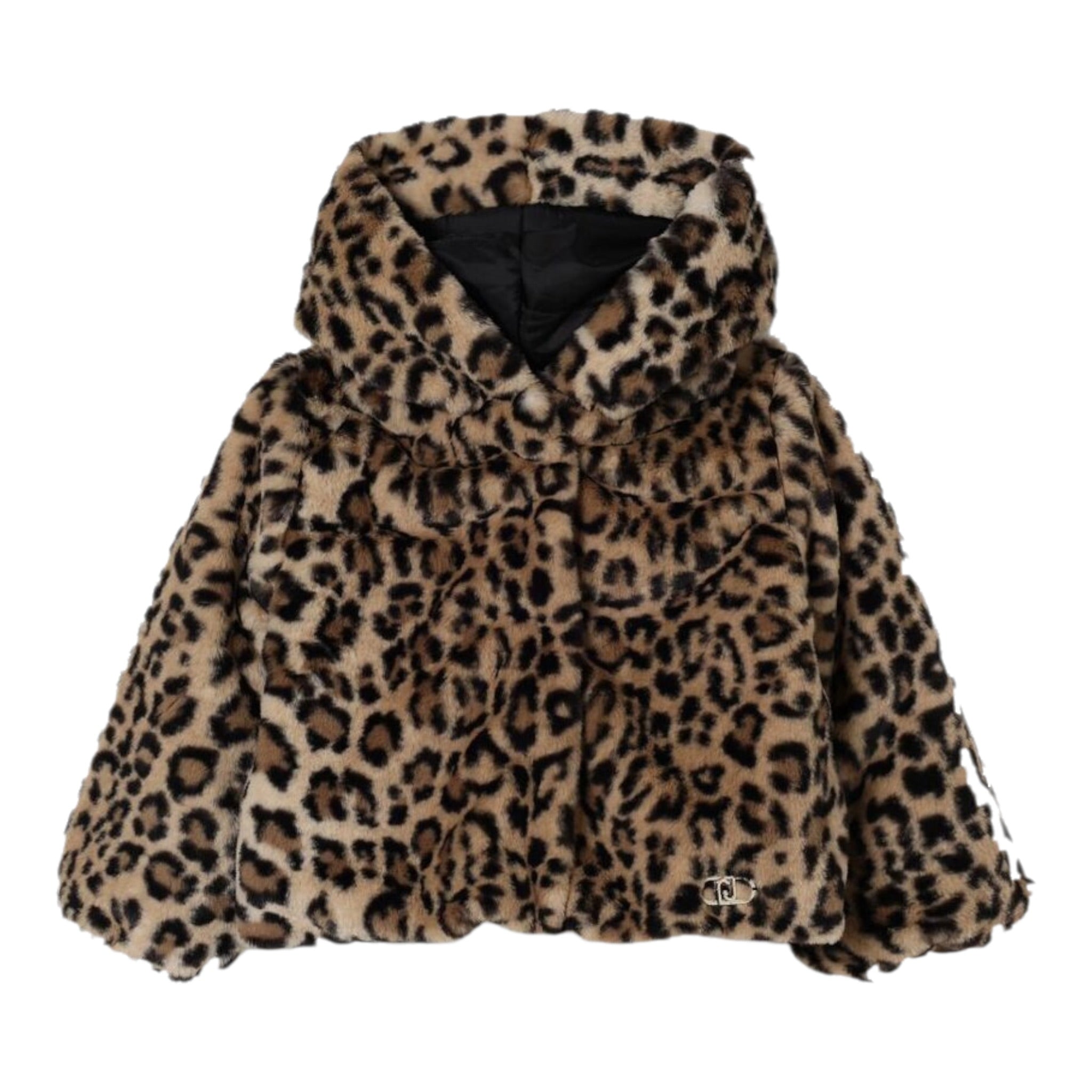 Liu Jo Pelliccia con Cappuccio Fantasia Maculata Beige per Bambina KF5106 BEIGE LIU JO 