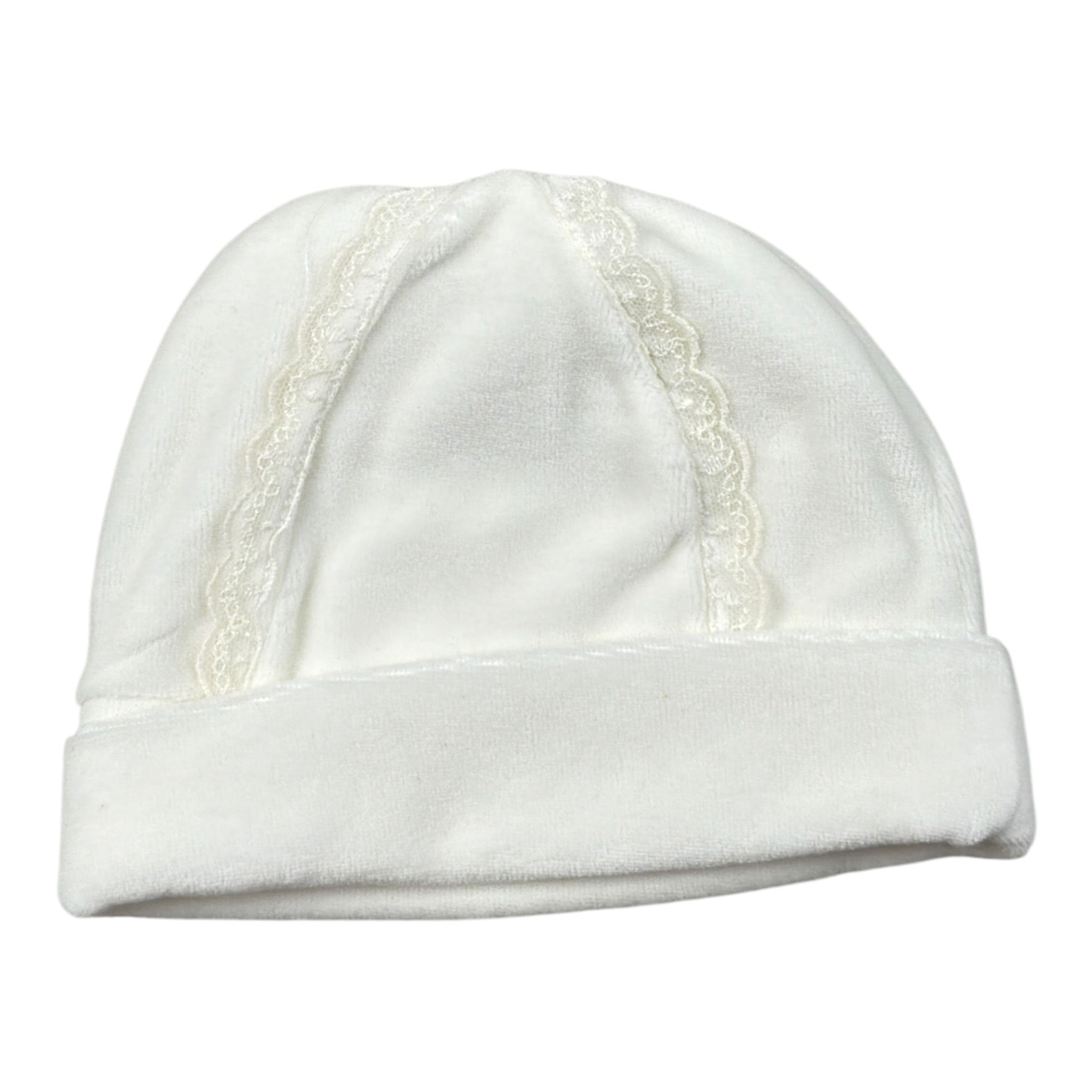 Lalalu' Cappello tinta unita con Ricami Bianco per Neonata QOQPA BIANCO LALALU' 