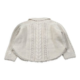 Louise Misha Cardigan tinta unita con Colletto Beige per Bambina GRCW25C0154 BEIGE LOUISE MISHA 