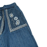 Louise Misha Jeans tinta unita con Ricami Blu per Bambina GRIW25P0177 BLU LOUISE MISHA 