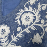 Louise Misha Abito tinta unita con Ricami Azzurro per Bambina GRIW25S0027 AZZURRO LOUISE MISHA 