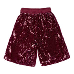 Lu Lu By Miss Grant Short tinta unita con Paillettes Bordeaux per Bambina LL3728 BORDEAUX LU LU BY MISS GRANT 