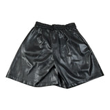 Lu Lu By Miss Grant Short Ecopelle tinta unita con Elastico In Vita Nero per Bambina LL3788 NERO LU LU BY MISS GRANT 