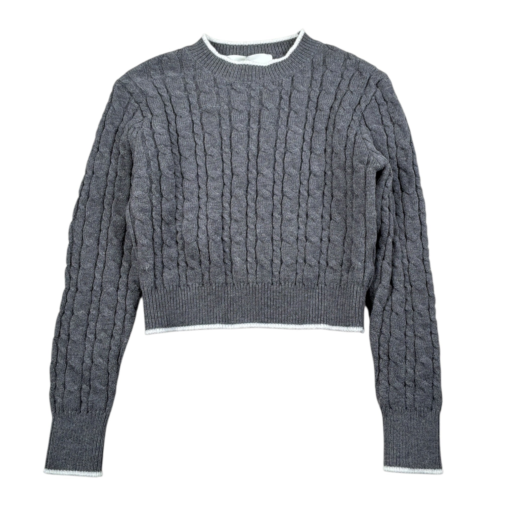 Lu Lu By Miss Grant Maglia tinta unita con Trecce Grigio per Bambina LL3821 GRIGIO LU LU BY MISS GRANT 