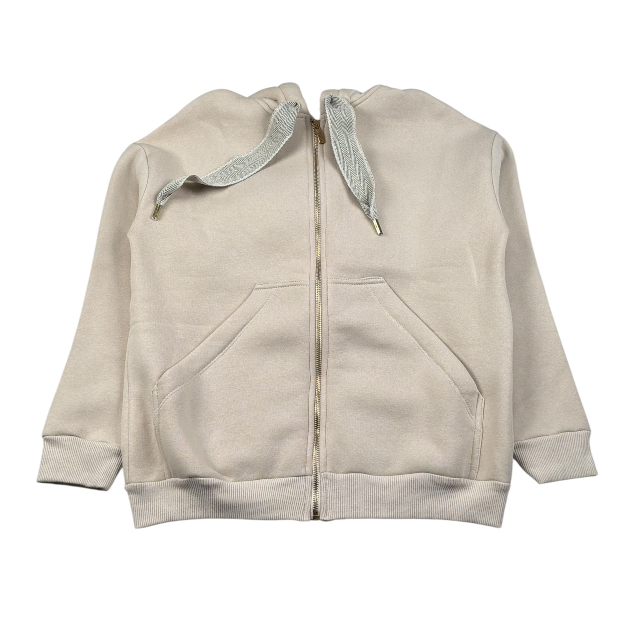 Lu Lu By Miss Grant Felpa tinta unita con Zip E Cappuccio Beige per Bambina LL3867X BEIGE LU LU BY MISS GRANT 