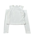 Lu Lu By Miss Grant Shirt tinta unita con Aperture Bianco per Bambina LL3924X BIANCO LU LU BY MISS GRANT 