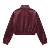 Lu Lu By Miss Grant Felpa tinta unita con Zip In Camoscio Bordeaux per Bambina LL3958 BORDEAUX LU LU BY MISS GRANT 