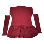 Lu Lu By Miss Grant Abito tinta unita con Manicotti Bordeaux per Bambina LL3994XX BORDEAUX LU LU BY MISS GRANT 