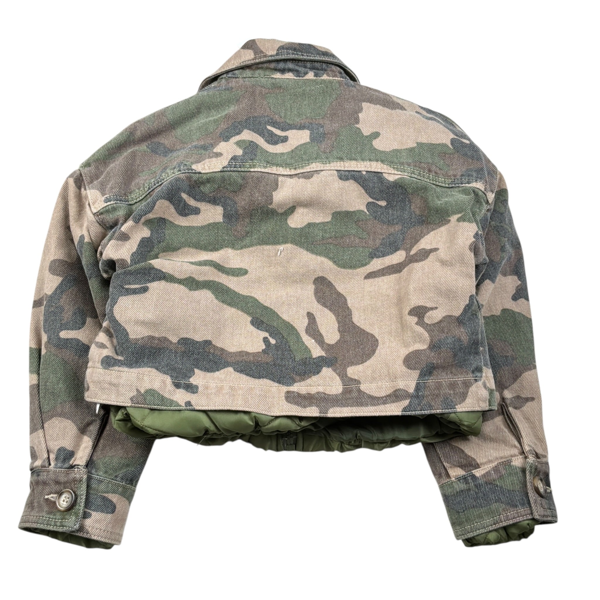 Lu Lu By Miss Grant Giubbino tinta unita con Fantasia Militare Verde per Bambina LL4016X VERDE LU LU BY MISS GRANT 