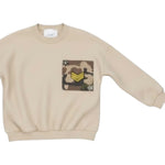 Lu Lu By Miss Grant Felpa Girocollo tinta unita con Stampa Beige per Bambina LL4044 BEIGE LU LU BY MISS GRANT 