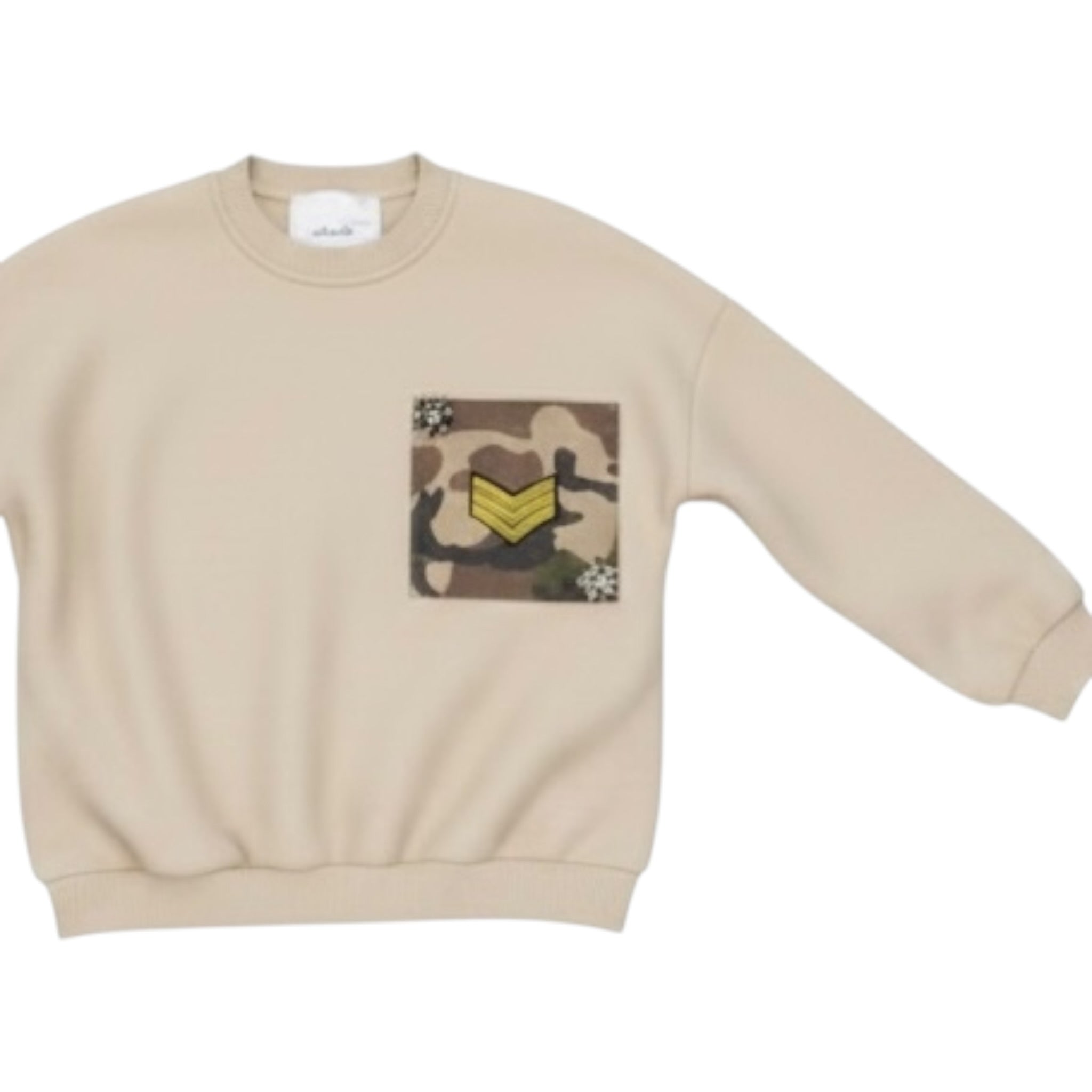 Lu Lu By Miss Grant Felpa Girocollo tinta unita con Stampa Beige per Bambina LL4044 BEIGE LU LU BY MISS GRANT 