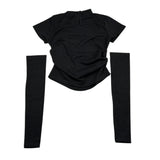 Lu Lu By Miss Grant T-Shirt tinta unita con Manicotti Nero per Bambina LL4053 NERO LU LU BY MISS GRANT 