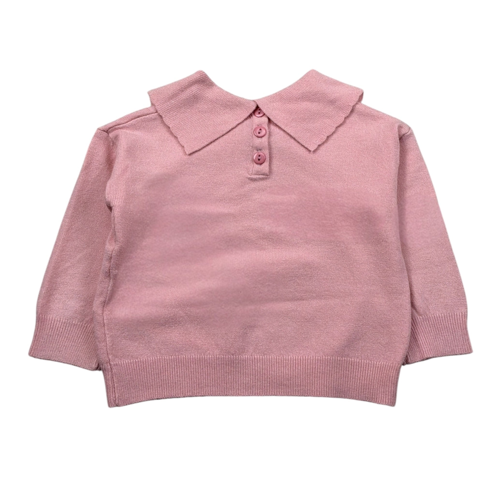 U+È Maglia tinta unita con Colletto Rosa per Neonata UE1047 ROSA U+è 