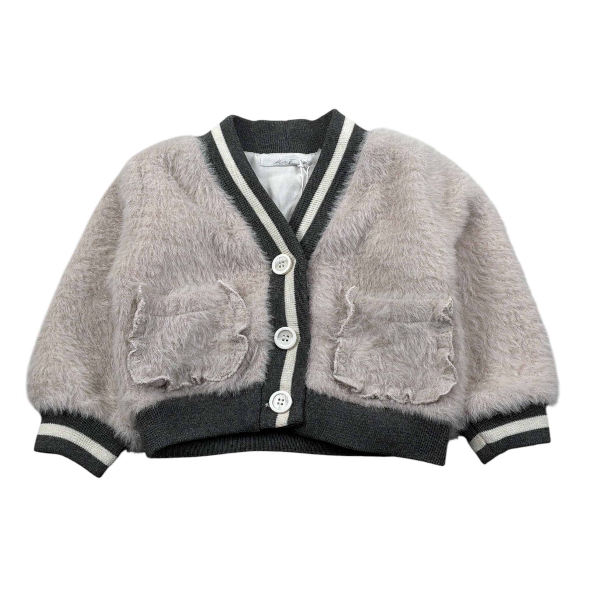 U+È Cardigan tinta unita Peluche Beige per Neonata UE1553 BEIGE U+è 
