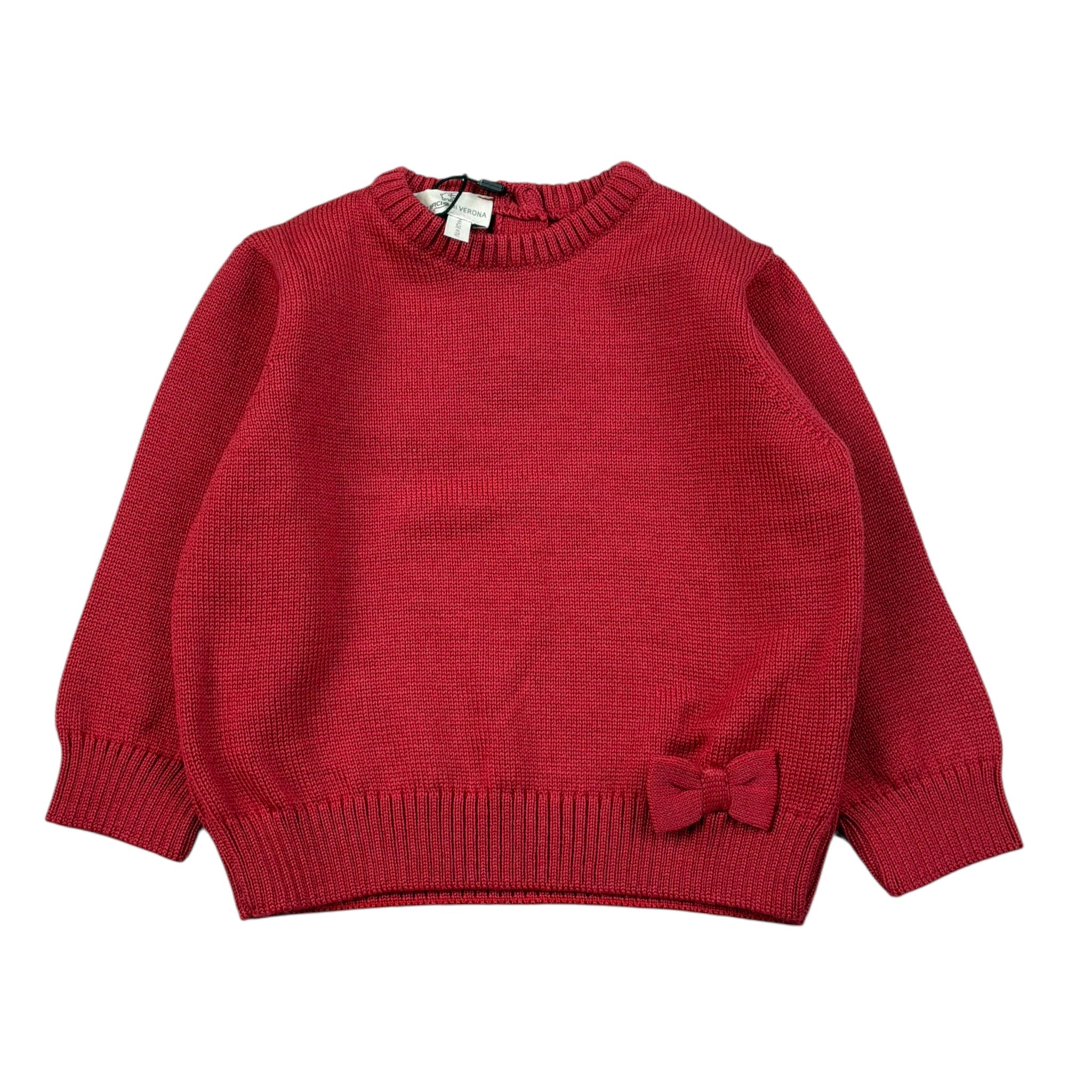 Maglifici Di Verona Maglia tinta unita con Fiocchi Rosso per Neonata 045247 ROSSO MAGLIFICI DI VERONA 