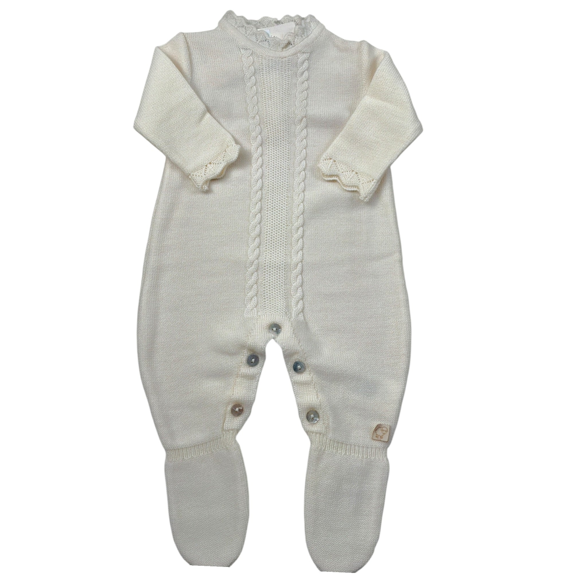 Maglifici Di Verona Tutina tinta unita con Ricami Panna per Neonata 045444 PANNA MAGLIFICI DI VERONA 