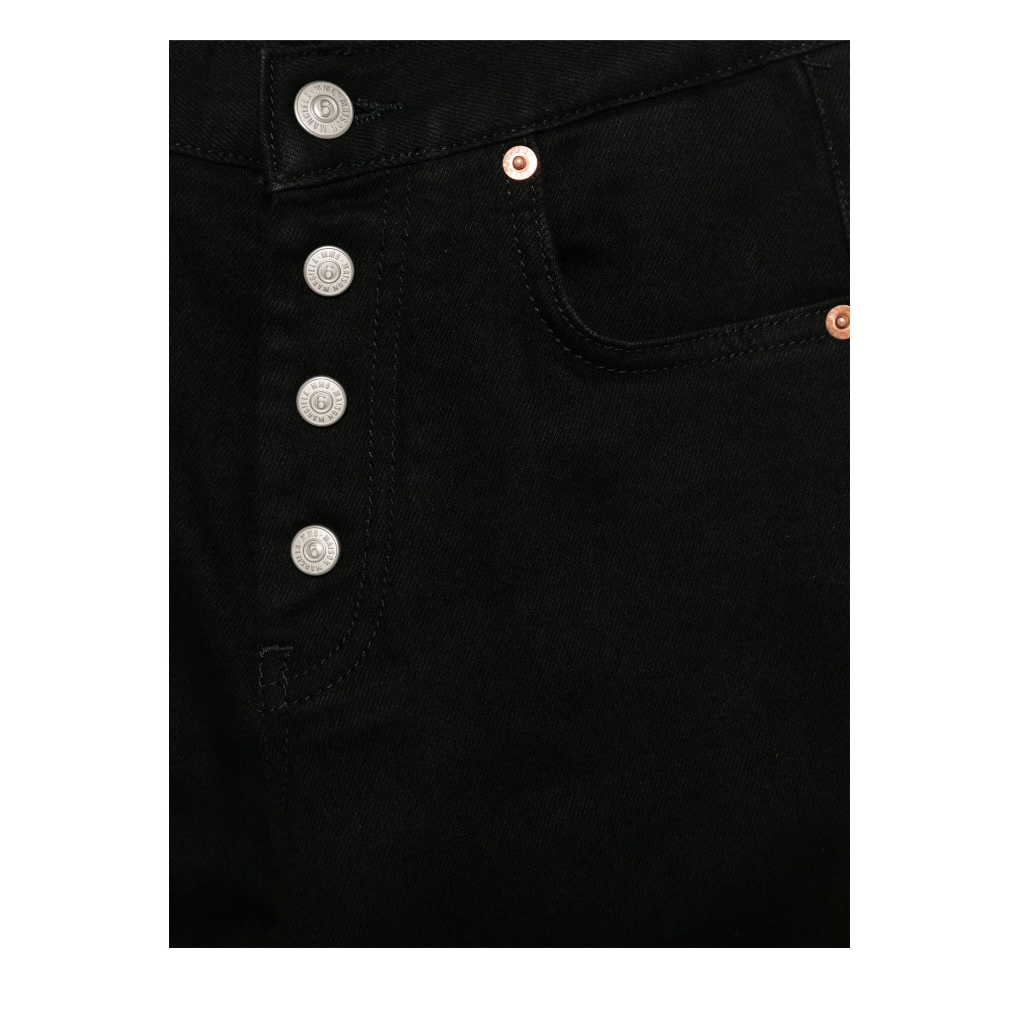 Maison Margiela Jeans tinta unita con Bottoni Nero per Bambino M60053X NERO MAISON MARGIELA 