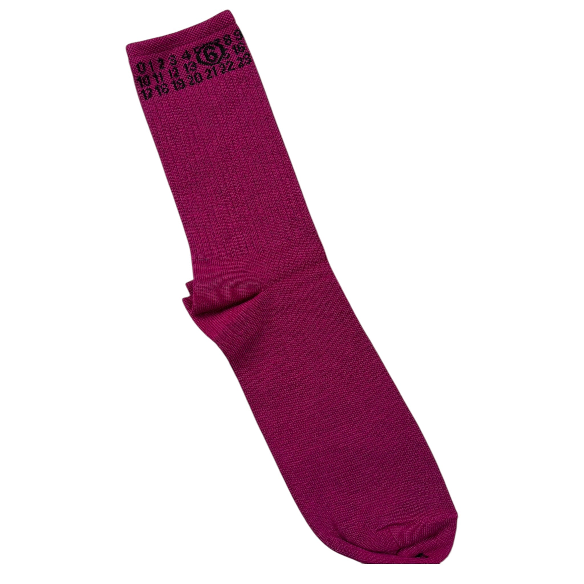 Maison Margiela Calzini tinta unita con Logo Magenta per Bambina M60571 MAGENTA MAISON MARGIELA 