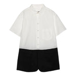 Maison Margiela Abito Mezza Manica Bicolore Bianco/Nero per Bambina M60641 BIANCO/NERO MAISON MARGIELA 