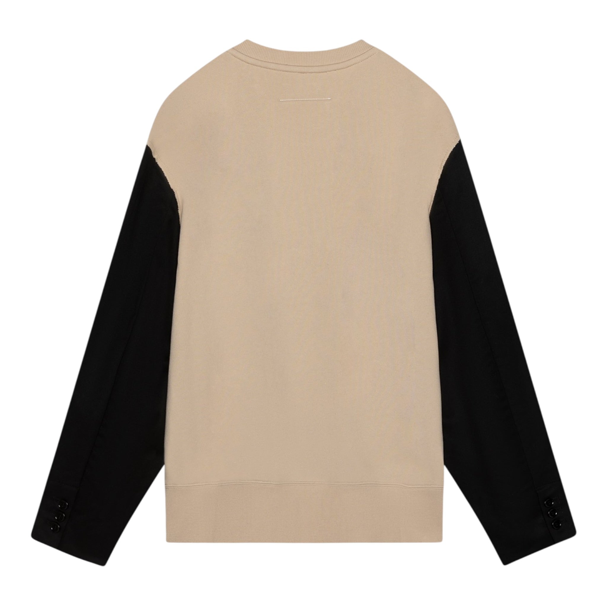 Maison Margiela Felpa Bicolore con Stampa Girocollo Beige/Nero per Bambino M60677 BEIGE/NERO MAISON MARGIELA 