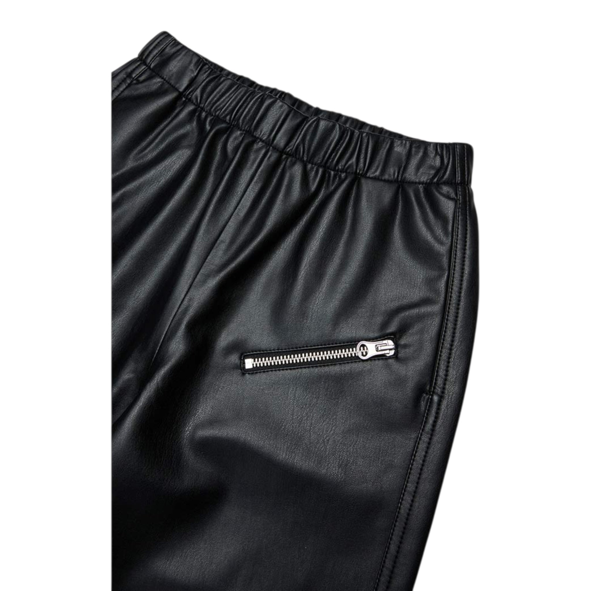 Maison Margiela Pantalone tinta unita In Ecopelle Nero per Bambino M60837MM01 NERO MAISON MARGIELA 