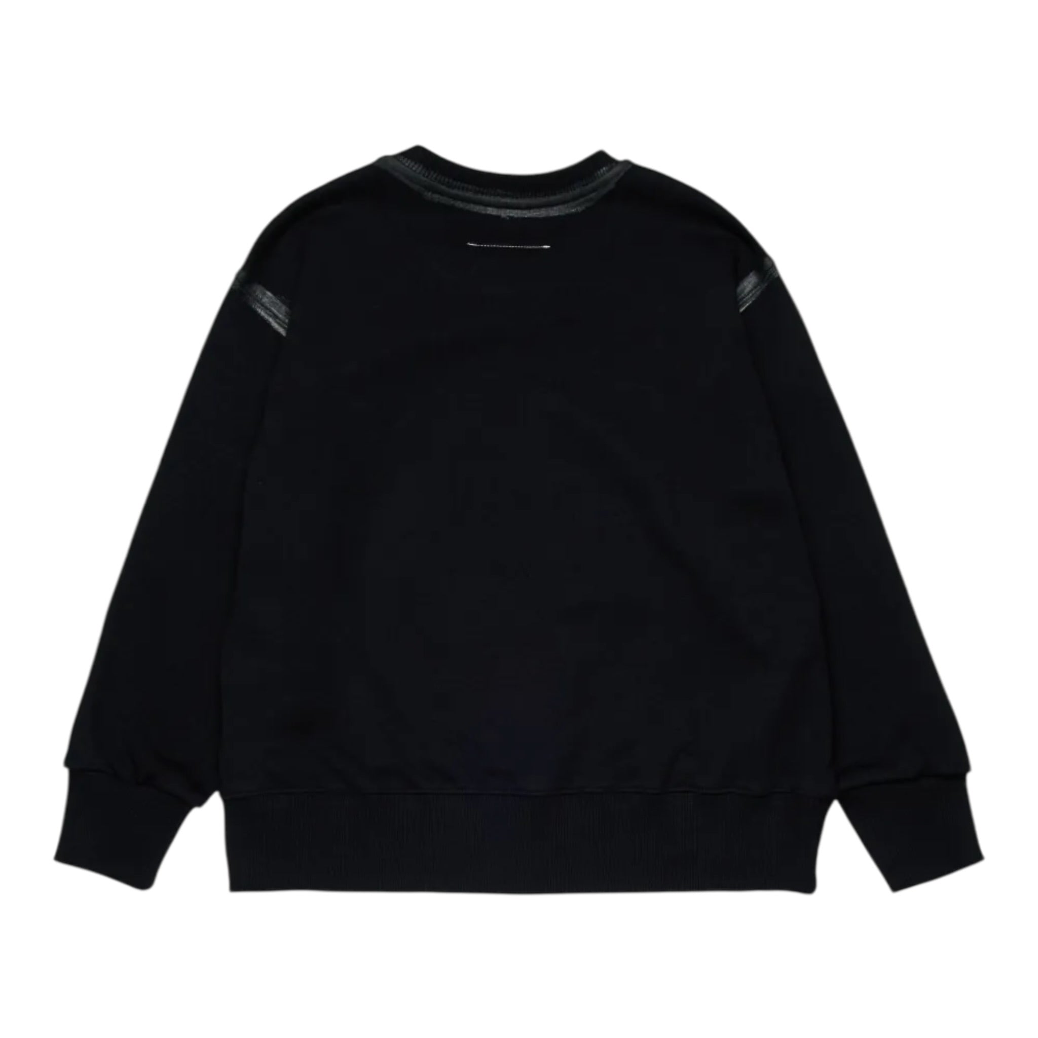 Maison Margiela Felpa tinta unita con Stampa Nero per Bambino M60869MM06F NERO MAISON MARGIELA 