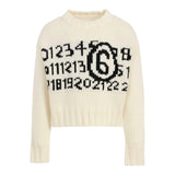 Maison Margiela Maglia Girocollo tinta unita con Ricami Panna per Bambina M60882 PANNA MAISON MARGIELA 