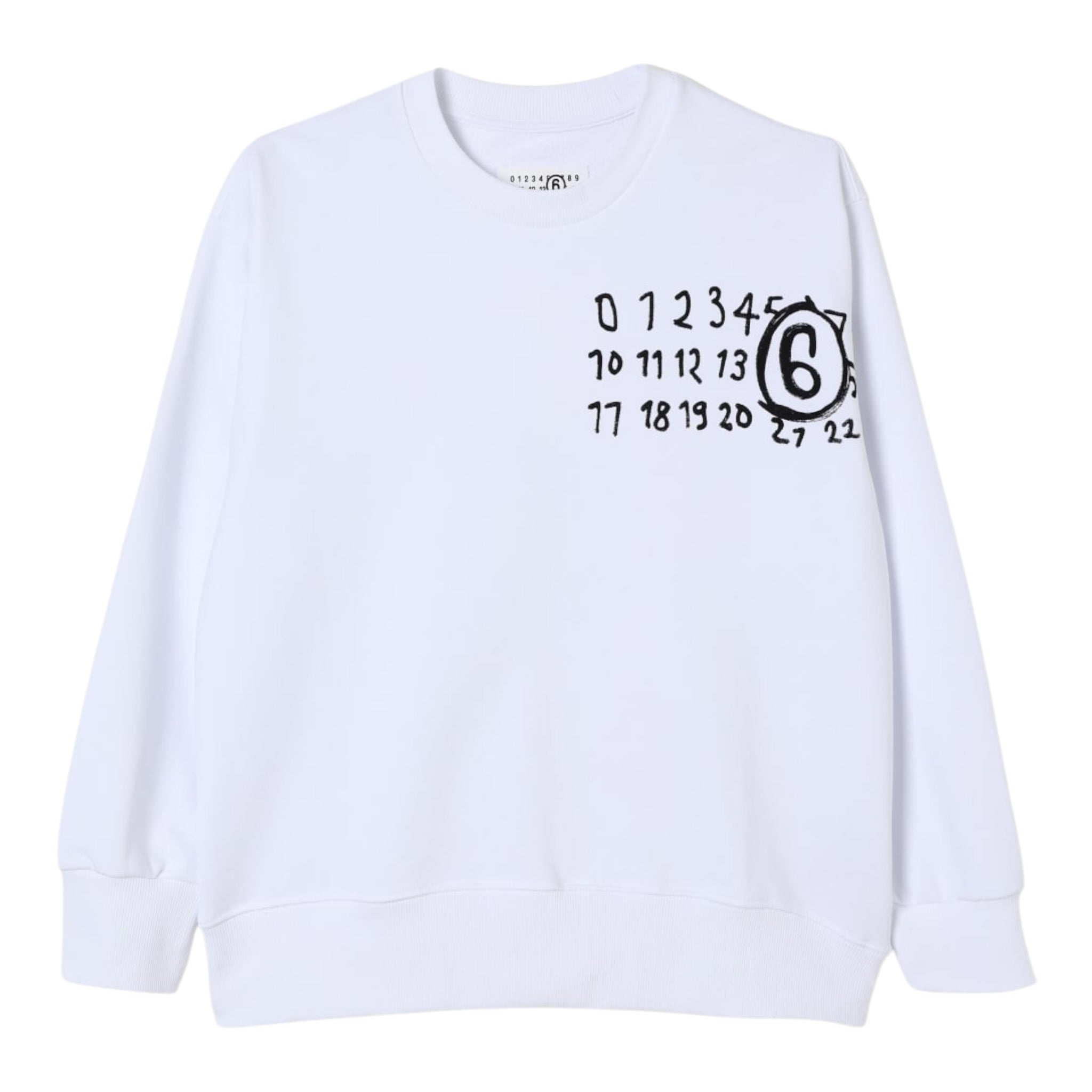Maison Margiela Felpa tinta unita con Stampa Bianco per Bambino M60896MM02X BIANCO MAISON MARGIELA 