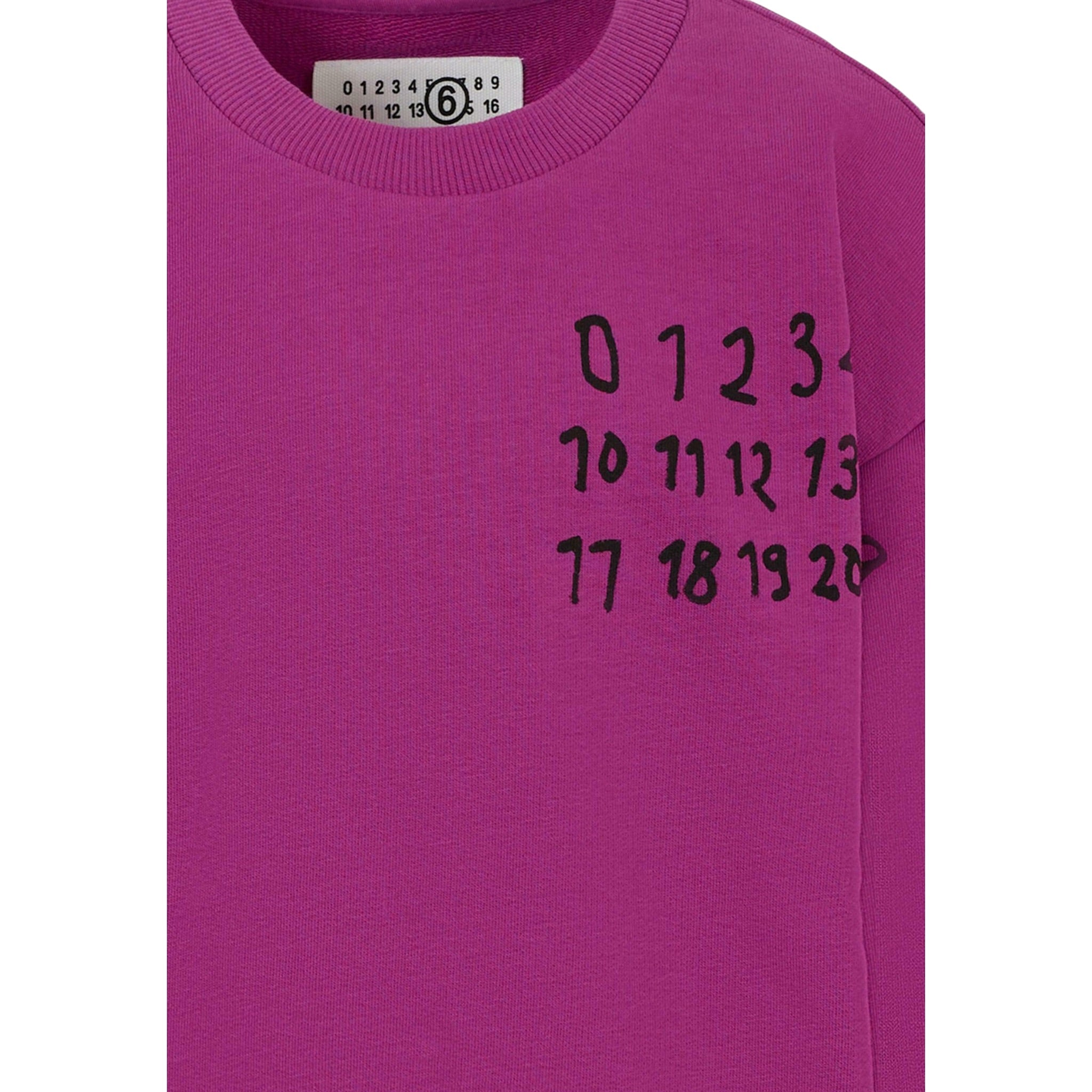 Maison Margiela Felpa Chiusa Girocollo tinta unita con Logo Viola per Bambina M60896 VIOLA MAISON MARGIELA 